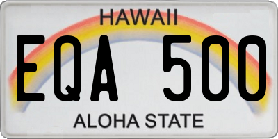 HI license plate EQA500