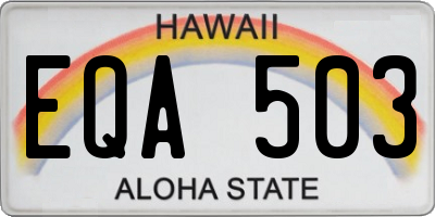 HI license plate EQA503