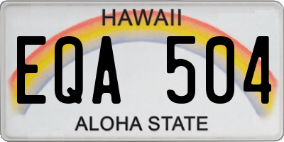 HI license plate EQA504