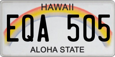 HI license plate EQA505