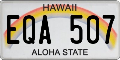 HI license plate EQA507