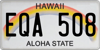 HI license plate EQA508