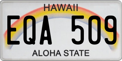 HI license plate EQA509