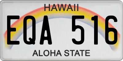 HI license plate EQA516