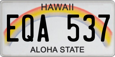 HI license plate EQA537