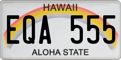 HI license plate EQA555