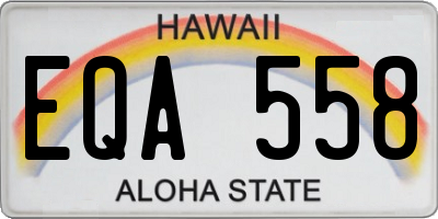 HI license plate EQA558