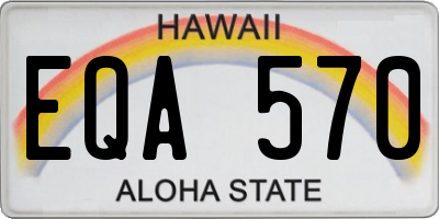 HI license plate EQA570