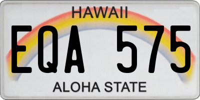 HI license plate EQA575