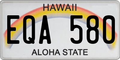 HI license plate EQA580