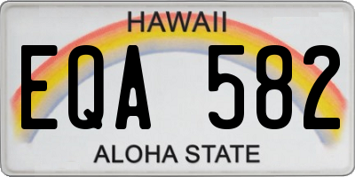 HI license plate EQA582