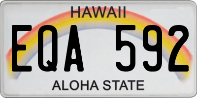 HI license plate EQA592
