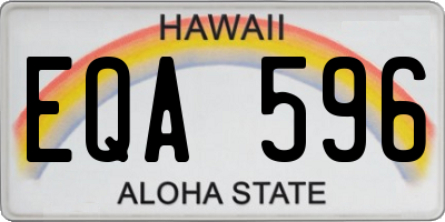 HI license plate EQA596