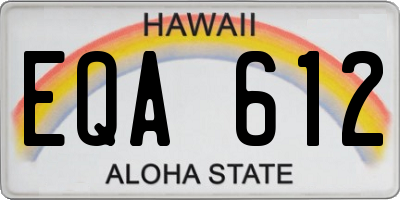 HI license plate EQA612