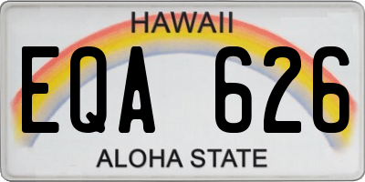 HI license plate EQA626