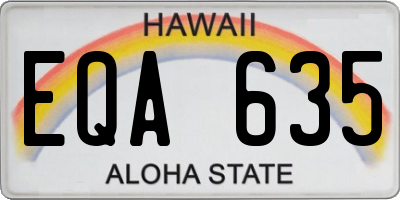 HI license plate EQA635