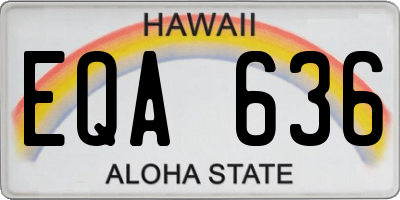 HI license plate EQA636