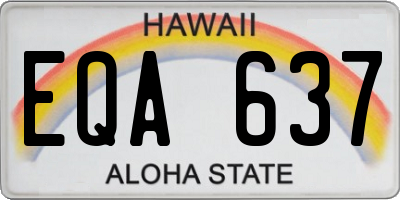 HI license plate EQA637