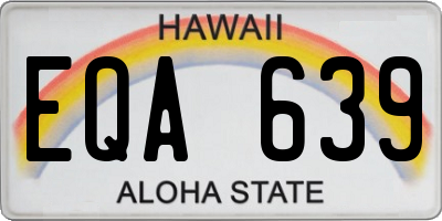 HI license plate EQA639