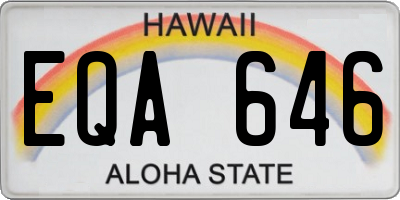 HI license plate EQA646