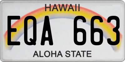 HI license plate EQA663