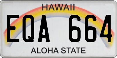 HI license plate EQA664