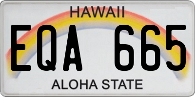 HI license plate EQA665