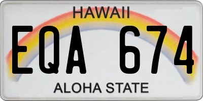 HI license plate EQA674