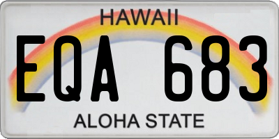 HI license plate EQA683