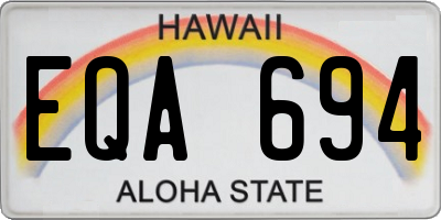 HI license plate EQA694