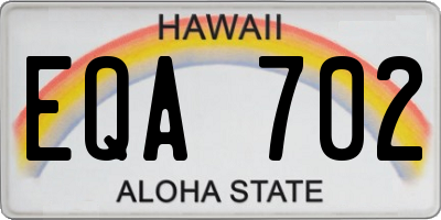 HI license plate EQA702