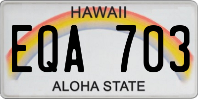HI license plate EQA703