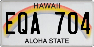 HI license plate EQA704