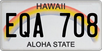 HI license plate EQA708