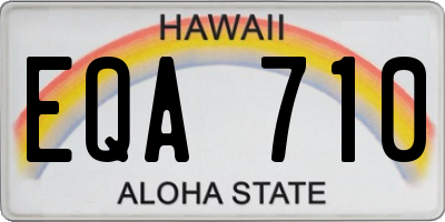 HI license plate EQA710