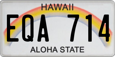 HI license plate EQA714