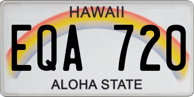 HI license plate EQA720