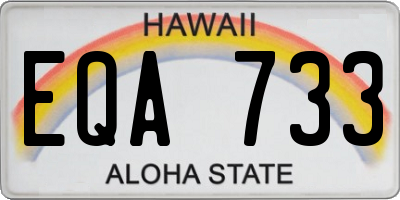 HI license plate EQA733