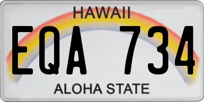 HI license plate EQA734