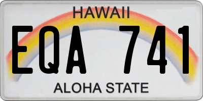 HI license plate EQA741