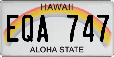 HI license plate EQA747