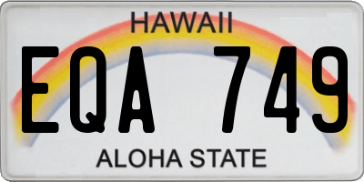 HI license plate EQA749