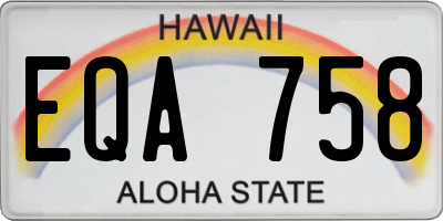 HI license plate EQA758