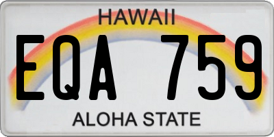 HI license plate EQA759