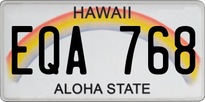 HI license plate EQA768
