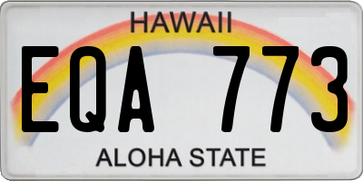 HI license plate EQA773