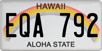 HI license plate EQA792