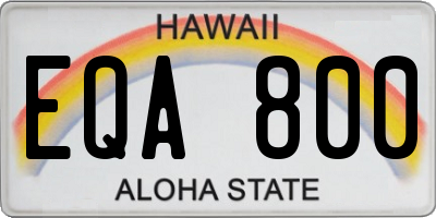 HI license plate EQA800