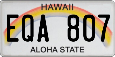 HI license plate EQA807