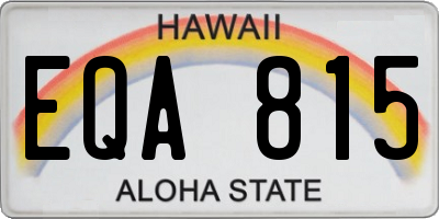 HI license plate EQA815